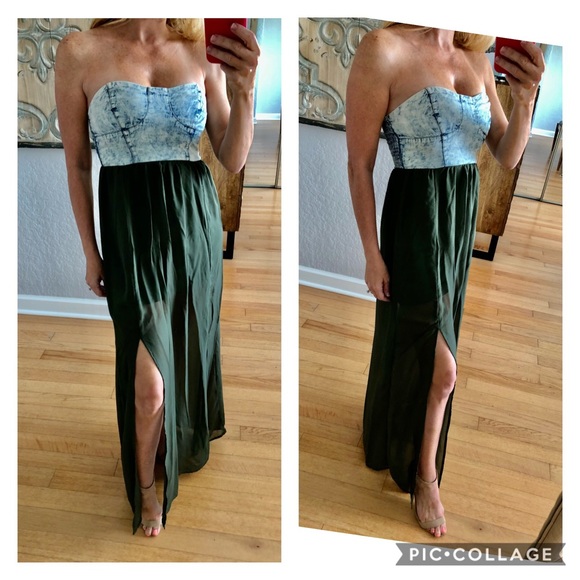 Mimi Chica Dresses & Skirts - Mimi Chica Jean and Green Maci Dress